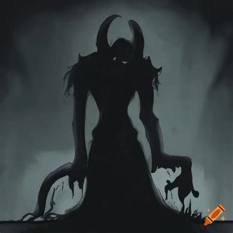 Etching of a shadow demon on Craiyon