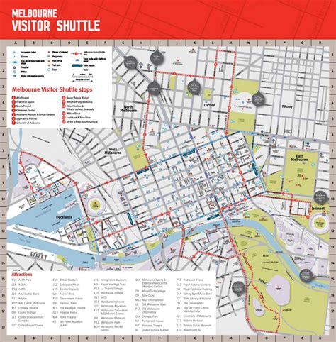 Melbourne attractions map - Melbourne city attractions map (Australia)