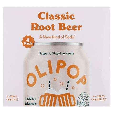 Olipop Classic Root Beer Soda, 12 fl oz, 4 count - ShopRite
