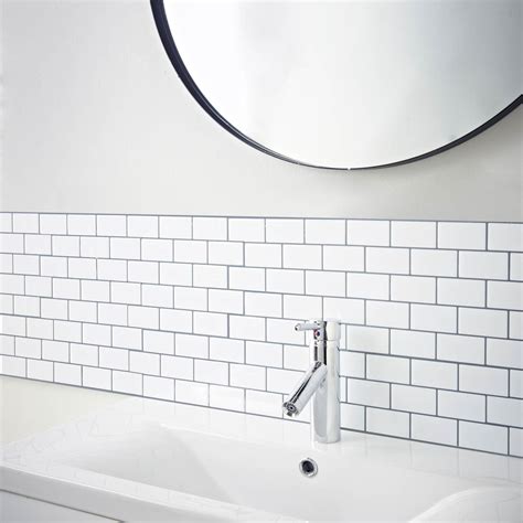 Hatfield White Subway Self Adhesive Wall Tile | Wall Tiles - B&M Stores
