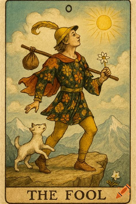 The Fool tarot card on Craiyon