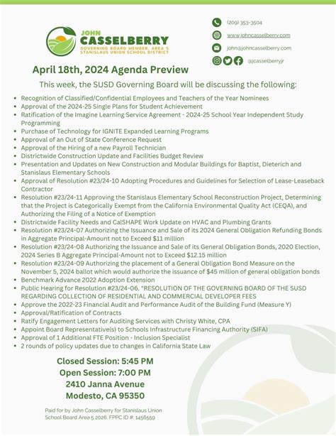 John Casselberry, Jr. on LinkedIn: The Stanislaus Union School District ...