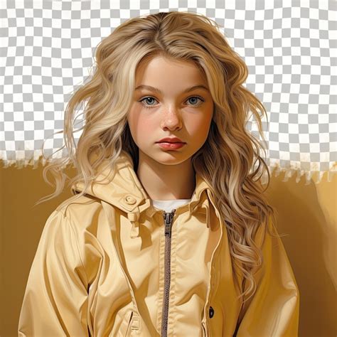 Curators charm wistful hispanic child in blonde hair casual hair tug ...