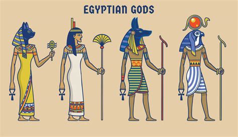 Set Drawing of Egyptian Gods 23173189 Vector Art at Vecteezy