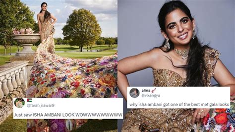 Met Gala 2024: Isha Ambani Stuns In Sari Gown Depicting Nature's Life ...