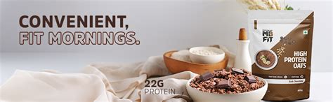 MuscleBlaze Fit High Protein Oats (Dark Chocolate, 400g) | 22g Protein ...