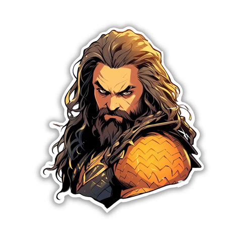 AQUAMAN JASON MOMOA ART STICKER – stickyfunk premium stickers