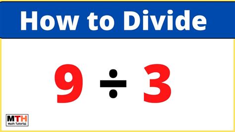 9 divided by 3 (long division) || 9÷3, value of 9/3 - YouTube