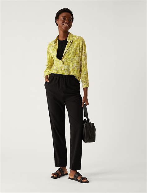 Buy Printed Collared Long Sleeve Shirt at Marks & Spencer