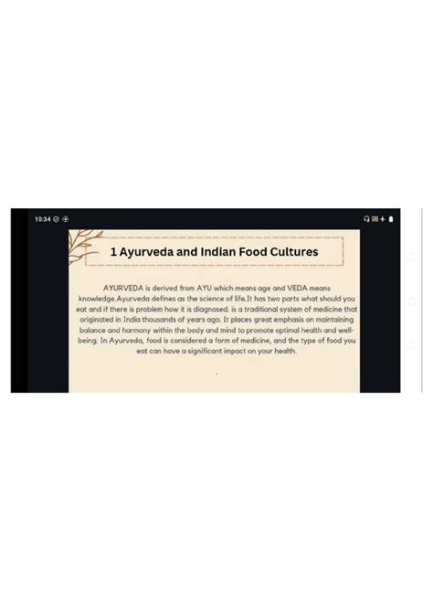 AYUR 101: Ayurveda and Nutrition - Understanding Food Cultures - Studocu