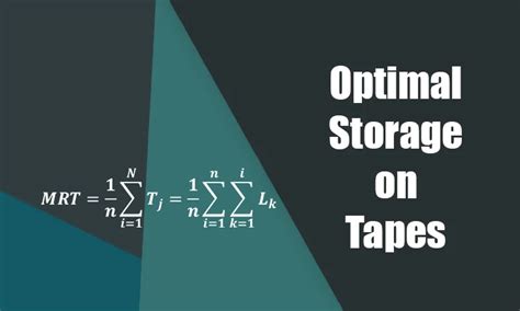 Image result for Algorithm for Optimal Storage On Tape