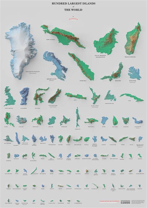 Infographic: Visualizing the World's 100 Biggest Islands