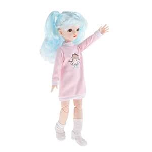 MYADDICTION 30cm 16 Jointed BJD Girl Doll Smooth Hair Dressup Girl ...