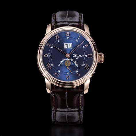 Sugess MoonPhase Master 437 Moon Phase Automatic Rose Gold - Deep Blue ...