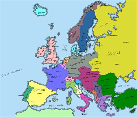 Map of a Victorian-era Europe with some geopolitical liberties taken (drawn on paper then ...