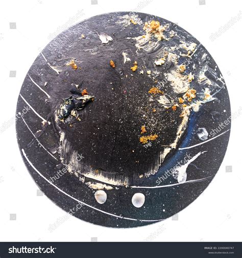 Disposable Black Paper Plate Cake Crumbs Stock Photo 2200040747 ...