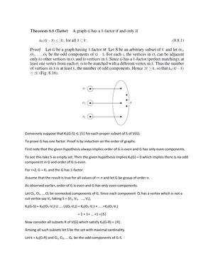 Notes on Matching - Let G be a bipartite graph with partite sets U and ...