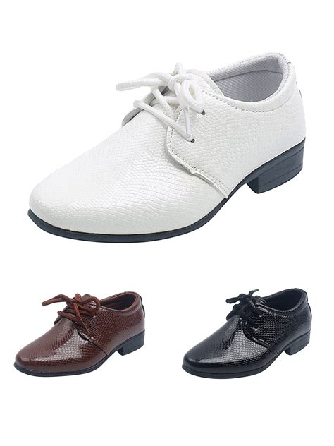 Gomelly Boys Dress Shoes Kids Pointed Toe Lace-Up School Uniform Formal ...