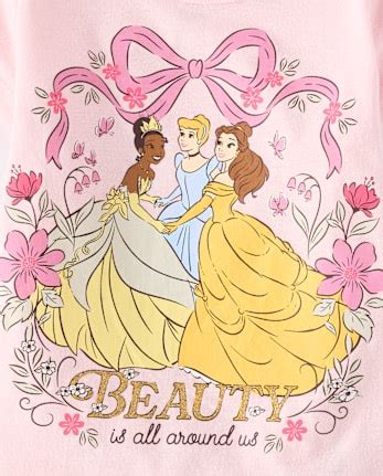Girls Short Sleeve Disney Princess Beauty Graphic Tee - PINK | The ...