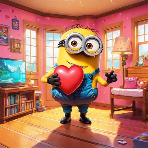 Minion with Heart in Home | Stable Diffusion Online