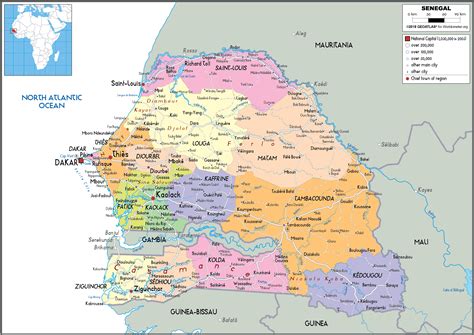 Large size Political Map of Senegal - Worldometer