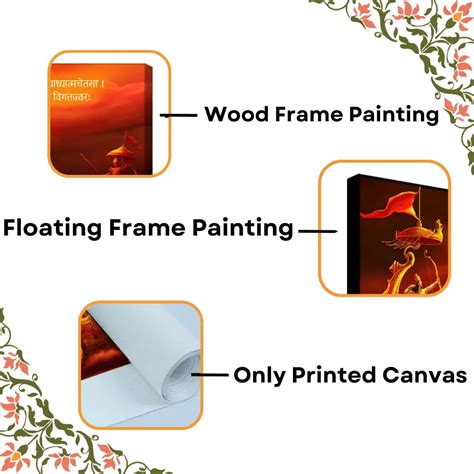 Canvas Wall Painting of Lord Krishna and Arjuna at the Battlefield fro ...