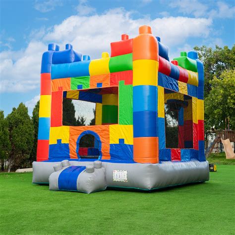 HeroKiddo Block Party 12.5' x 13' Bounce House with Air Blower ...
