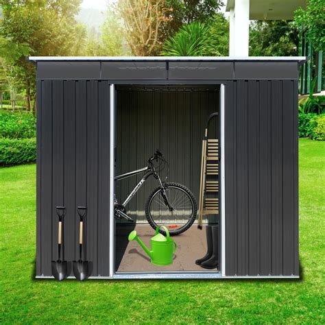 Buy Zevemomo 8 x 6 ft Outdoor Storage Shed, All Weather Metal Sheds ...
