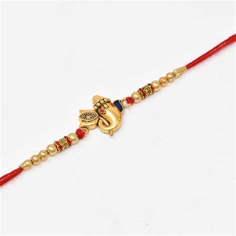 Lord Ganesha Combo Rakhi Pack of 2 with Roli Chawal n Rakshabandhan Gr ...