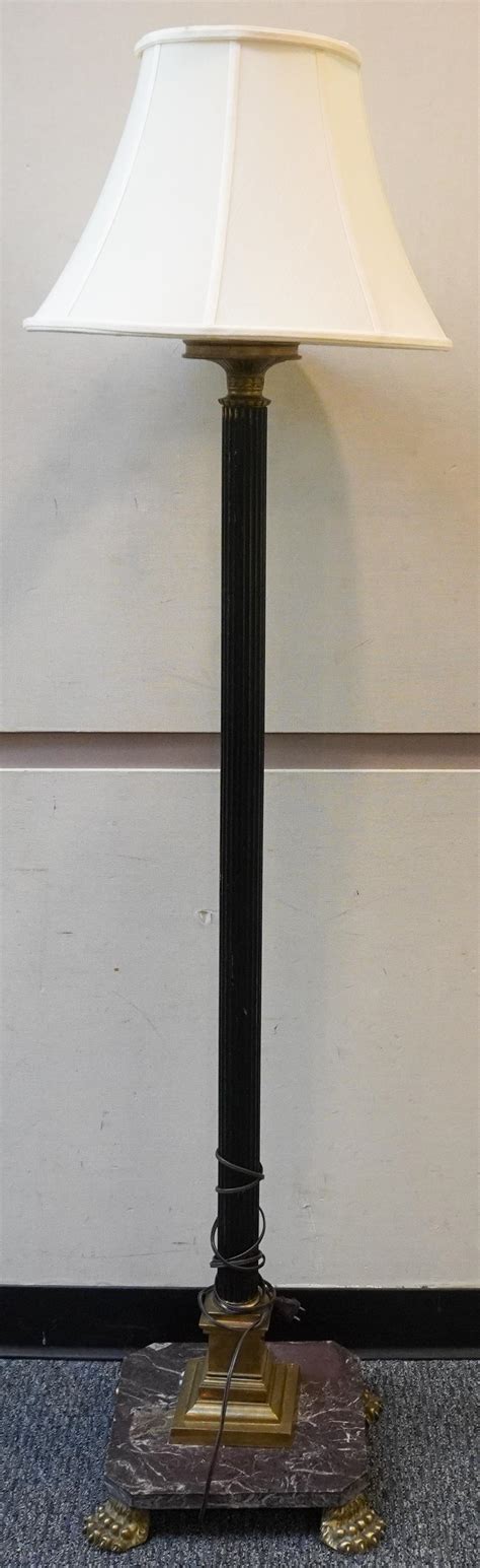 Lot - Neo-Classical Style Brass Mounted Marble Base Floor Lamp