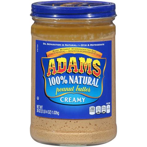 Amazon.com : Adams Natural Creamy Peanut Butter, 36 oz. Jar : Grocery ...