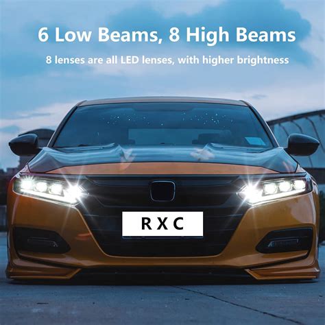 Buy RXC LED Headlights Head Lamps Assembly for 2018-2021 Honda accord ...