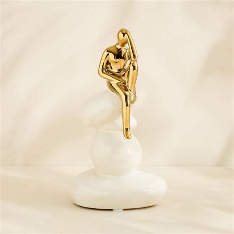Buy Brighton Amias Ceramic Human Sitting on Rock Figurine from Home ...