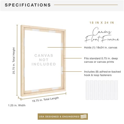 Snapklik.com : MCS Canvas Float Frames 18x24 Frame, Natural Woodgrain ...