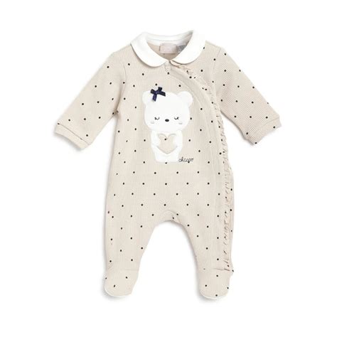 Chicco Girls Beige Applique Front Opening Babysuit Beige - Babysuit ...