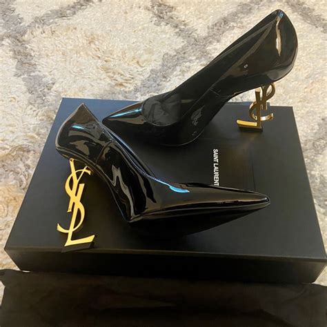 NWT) [YSL] OPYUM LOGO PUMPS IN PATENT LEATHER HEELS - 37 | Heels, Fashion shoes, Designer heels