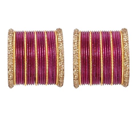 Buy Sanara Traditional Antique Crystal Lac Churi Kada Made Bangle Set ...