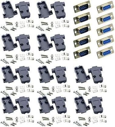 DIYtronics 5 Pair DB9 Connector Male and Female Pair with Cover 9 Pin ...