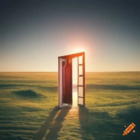 Door opening onto vast plains on Craiyon