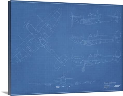 Blueprint Of A Supermarine Spitfire Fighter Plane | Great Big Canvas