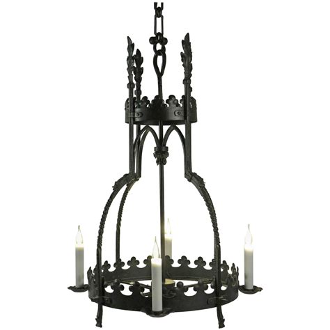 Early 20th Century Gothic Wrought Iron Floor Lamp in the Style of ...