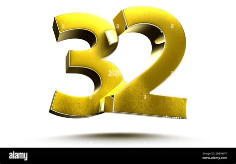 Gold Number 32 (number Image & Photo (Free Trial) | Bigstock