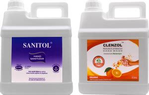 sanitol Disinfectant 5 Ltr Can + Cleanzol Hand Wash 5 Ltr Can Hand ...