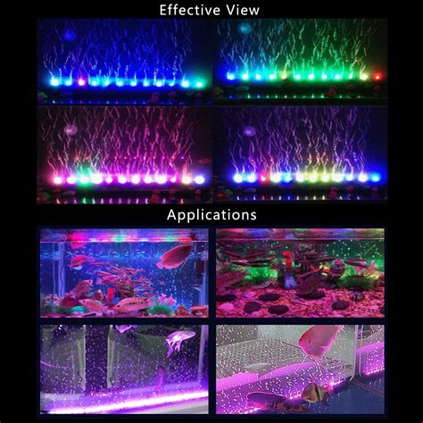 Buy LED Aquarium Air Bubble Light, Automatic Color Changing Air Stone ...