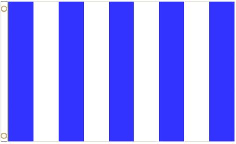 Blue and white horizontal striped flag top