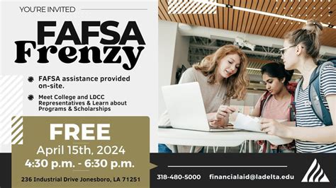 FAFSA Frenzy Night at LDCC Jonesboro, 236 Industrial Dr, Jonesboro, LA ...