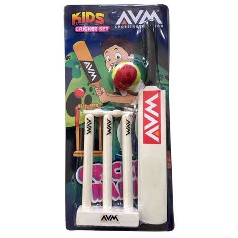 Buy AVM KIDS CRICKET SET 3 PCS WITH BASE Online at Low Prices in India ...