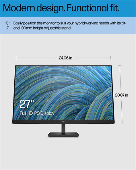 Buy HP M27ha FHD Monitor-Full HD Monitor(1920 x 1080p)- IPS Panel and ...