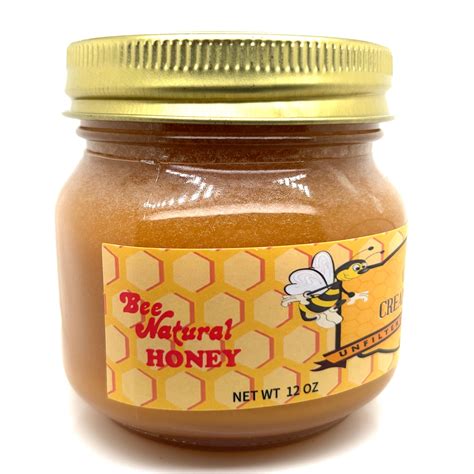 Orange Blossom Creamed Honey 12oz Glass Jar | Bee Natural Honey