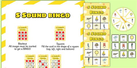 s Sound Bingo Game with Spinner